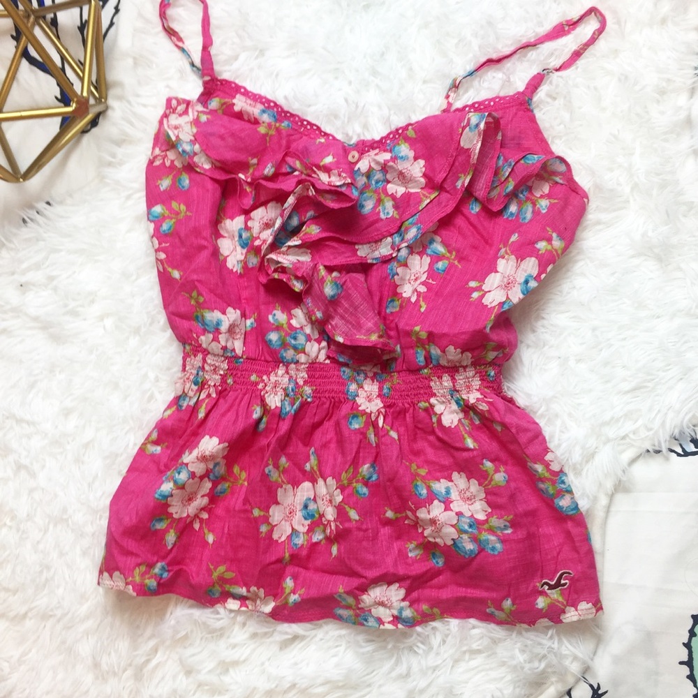 Hollister blouse pink flower - Picture 1 of 7